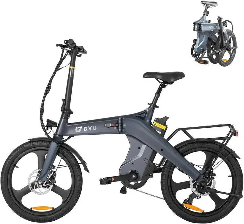 DYU T1 20 Zoll klappbares Elektrofahrrad, Grau