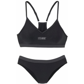 VENICE BEACH Bustier-Bikini, Damen schwarz-grau, Gr.42 Cup C/D,