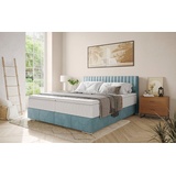 INOSIGN Boxbett Thor mit Bettkasten, inkl. Matratze, Topper und Zierkissen, in verschiedenen Härtegraden verfügbar blau