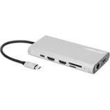 Manhattan USB-C PD 12-in-1-Dockingstation mit MST für drei HDMI-Monitore