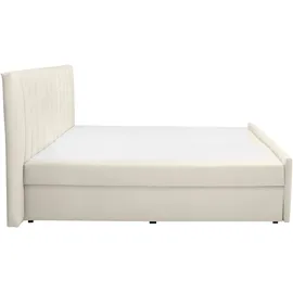 INOSIGN Boxbett INOSIGN "Effy inkl. Bettkasten und Topper, erhältlich in der Breite 180x200cm", beige (cream), B:203cm L:217cm, Holz teilmassiv, Holzwerkstoff, Spanplatte, Komplettbetten, verschiedene Härtegrade wählbar