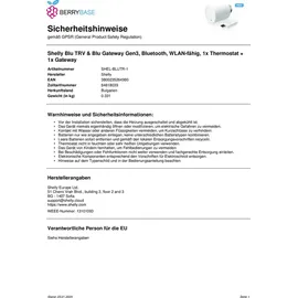 Shelly BLU TRV - BLU Gateway Gen3