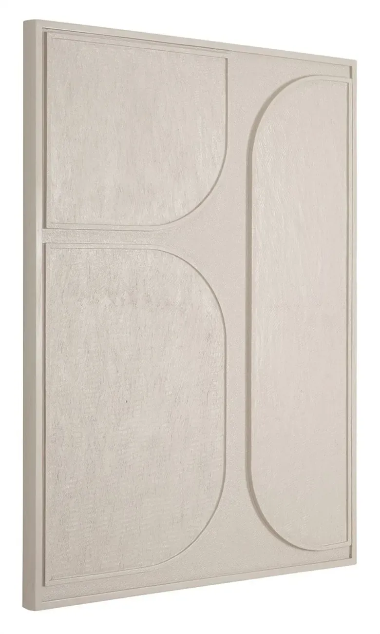Wandpaneel Lorcan aus Holz, modernes Design, Beige Creme, Small, für den Innenbereich