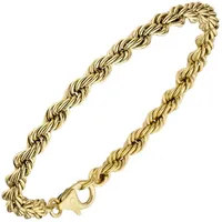 Schmuck Krone Goldarmband 3,2mm Kordelarmband aus 585 Gelbgold 19cm, Gold 585 goldfarben