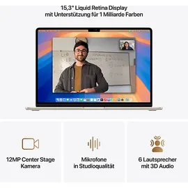 Apple MacBook Air M4 2025 15'' 16 GB RAM 256 GB SSD 10-Core GPU Polarstern