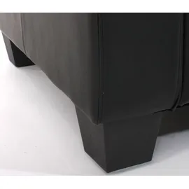 Mendler Sofa-Garnitur Couch-Garnitur 2x 2er Sofa Lyon Kunstleder - schwarz