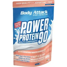 Body Attack Power Protein 90 Erdbeere Weiße Schokolade Pulver 500 g