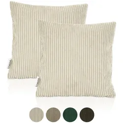 Lycce 2er Set Kissenbezug aus trendigem Cordstoff (40 x 40 cm)