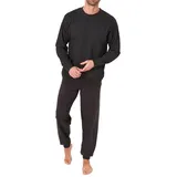 normann Pyjama Schlafanzug Bündchen Grau 54