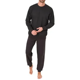 normann Pyjama Schlafanzug Bündchen Grau 54