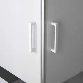 Kiamami Valentina Venere Duschkabine mit Eckeinstieg 70 x 100 cm weißes Glas mit Siebdruck