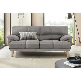 TRENDMANUFAKTUR 3-Sitzer TRENDMANUFAKTUR "Cecilia, Sofa in italienischem Design", silber, B:200cm H:87cm T:90cm, Sofas, mit tollem Sitzkomfort, extrabequeme Armlehnen, Holzfüße