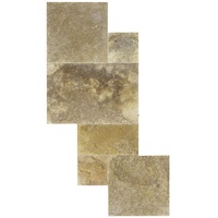 WOHNRAUSCH Terrassenplatten »Holi Gold«, 0,74 m2, Römischer Verband, Travertin, gelb/braun