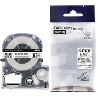 Rillprint Schriftbandkassette, schwarz/weiß, 12 mm x 8 m