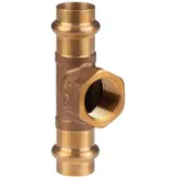 Pipetec Kupfer Pressfitting T-Stück aus Rotguss 15 - 1/2" IG - 15 mm V+M-Kontur DVGW