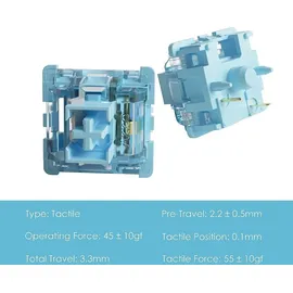 Akko V3 Pro Cream Blue Switches, mechanisch, 5-Pin, taktil, MX-Stem, 45g