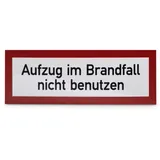 Betriebsausstattung24 Hinweisschild Aufzug im Brandfall nicht benutzen 21 x 7,4 cm