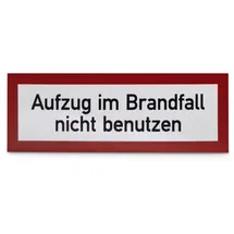 Betriebsausstattung24 Hinweisschild Aufzug im Brandfall nicht benutzen 21 x 7,4 cm