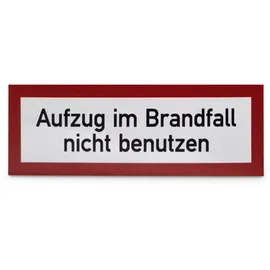 Betriebsausstattung24 Hinweisschild Aufzug im Brandfall nicht benutzen 21 x 7,4 cm