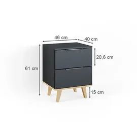 Vicco Nautica 46 x 61 x 40 cm Anthrazit/Buche