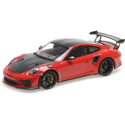 MINICHAMPS 1:18 PORSCHE 911 GT3RS (991.2) - 2019 - RED W/ WEISSACH PACKAGE W/ BLACK WHEELS