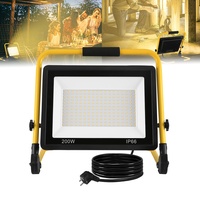 ACXIN LED Baustrahler, LED Arbeitsleuchte für Innendekoration, Baustelle, Werkstatt, Garten oder Garage, IP66 Wasserdicht, Warmweißes, 200W 16000LM