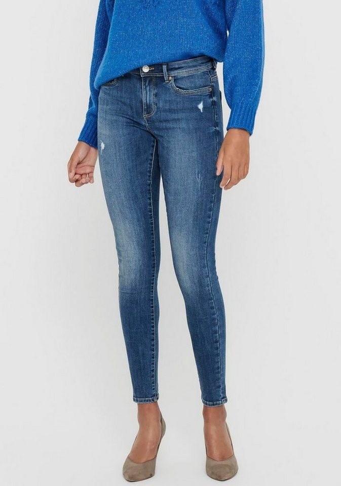 ONLY Skinny-fit-Jeans ONLWAUW mit leichten Destroyed Effekten blau XL
