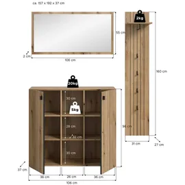 Möbel Boss STATION Garderobenset 157x192x37 cm braun