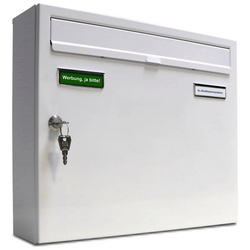 AL BRIEFKASTENSYSTEME Briefkasten »Basic«, (BxH): 38 x 33cm, Anzahl Schlitze: 1, Aufputzmontage - weiss
