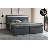 Collection AB Boxspringbett COLLECTION AB "30 Jahre Jubiläums-Modell Athena", grau (anthrazit), B:193cm L:208cm, Holzwerkstoff, Spanplatte, Komplettbetten, Boxspringbett, in H2,H3 & H4, wahlweise mit LED-Leiste, Topseller