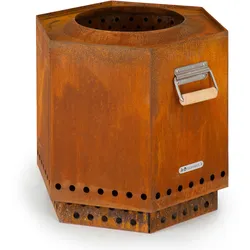 Blumfeldt Mojanda Feuerkorb rauchfrei robust Schürhaken Regenhaube Rost