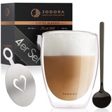 JODORA Latte-Macchiato-Glas Latte Macchiato Gläser doppelwandig {4 x 350ml}