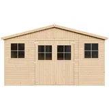 TIMBELA Gartenhaus 4,18 x 3,20 m Beige