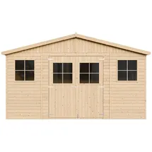 TIMBELA Gartenhaus 4,18 x 3,20 m Beige