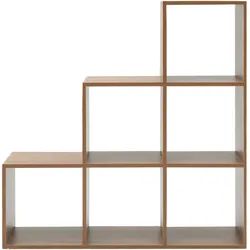 Rebecca Mobili Bücherregal mit 6 Fächern aus MDF, Farbe eichenbraun