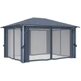 vidaXL Alu-Pavillon 4 x 3 m anthrazit inkl. Vorhängen