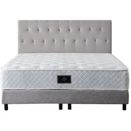 V6 Boxspringbett Modell 211 mit Taschenfederkernmatratze - Grau)