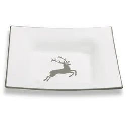 Gmundner Keramik Grauer Hirsch, Suppenteller Trend (20x20cm)