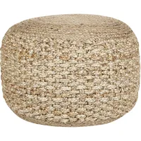 Beliani Pouf Dinni Baumwolle 50 x 35 x 50 cm Beige