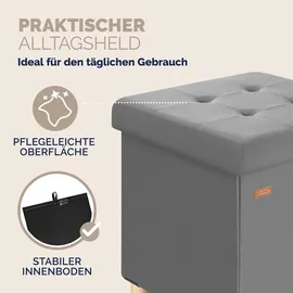CASARIA Casaria® Sitzhocker mit Stauraum Samt Anthrazit