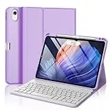 WINCHKING Hülle mit Tastatur für iPad Air 11 Zoll (M4/M3/M2) 2026/2025/2024, Bluetooth Tastatur Hülle für iPad Air 5/4 gen und Pro 11 4/3/2/1 Gen, Abnehmbarer Mit Qwertz Layout (Lavendel)