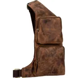 GREENBURRY Vintage Body Crossover Bag Leder Sling Bag Rucksack Backpack Daypack 1543-25 - Einheitsgröße