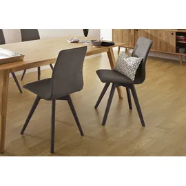 Andas 4-Fußstuhl ANDAS "Rania", braun (braun, wenge), B:45cm H:91cm T:55cm, Massivholz, Polyester, Sperrholz, Stühle, mit Massivholzbeinen