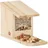 Relaxdays Futterhaus zum Stellen, Überwinterungshilfe aus Tannenholz, H x B x T: 17,5 x 12 x 25 cm, natur