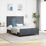 Maison Exclusive - Boxspringbett mit Kopfteil Dunkelgrau 160 x 200 cm Samt - Grau