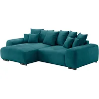 Polsterecke MR. COUCH "Sundance, L-Form", blau (memphis 13 petrol), B:318cm H:92cm T:188cm, Memphis (Grundgewebe - 100% Polyester; Nutzschicht- 90% Polyester / 10% Polyamide), Sofas, Dauerschläfer mit Bett, Bettkasten, bis 140 kg belastbar