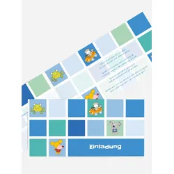 Einladungskarten Kindergeburtstag selbst gestalten mit Spruch und Fotos im Onlinedesigner bei Meine-Kartenmanufaktur.de