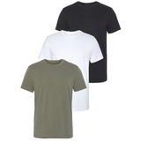 AJC T-Shirt, (Set, 3 tlg 3er-Pack), Gr. S (44/46), weiß, schwarz, oliv, , 54919367-S