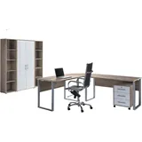 BMG Möbel Büro Office Edition Set 3, Sonoma/ Eiche/Weiß