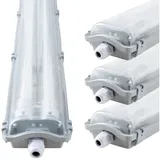 proventa LED-Feuchtraumleuchte 120 cm, 4 Stück, je 2 LED-Röhren, IP65, 4.000 K, 36 W, 4.320 Lumen